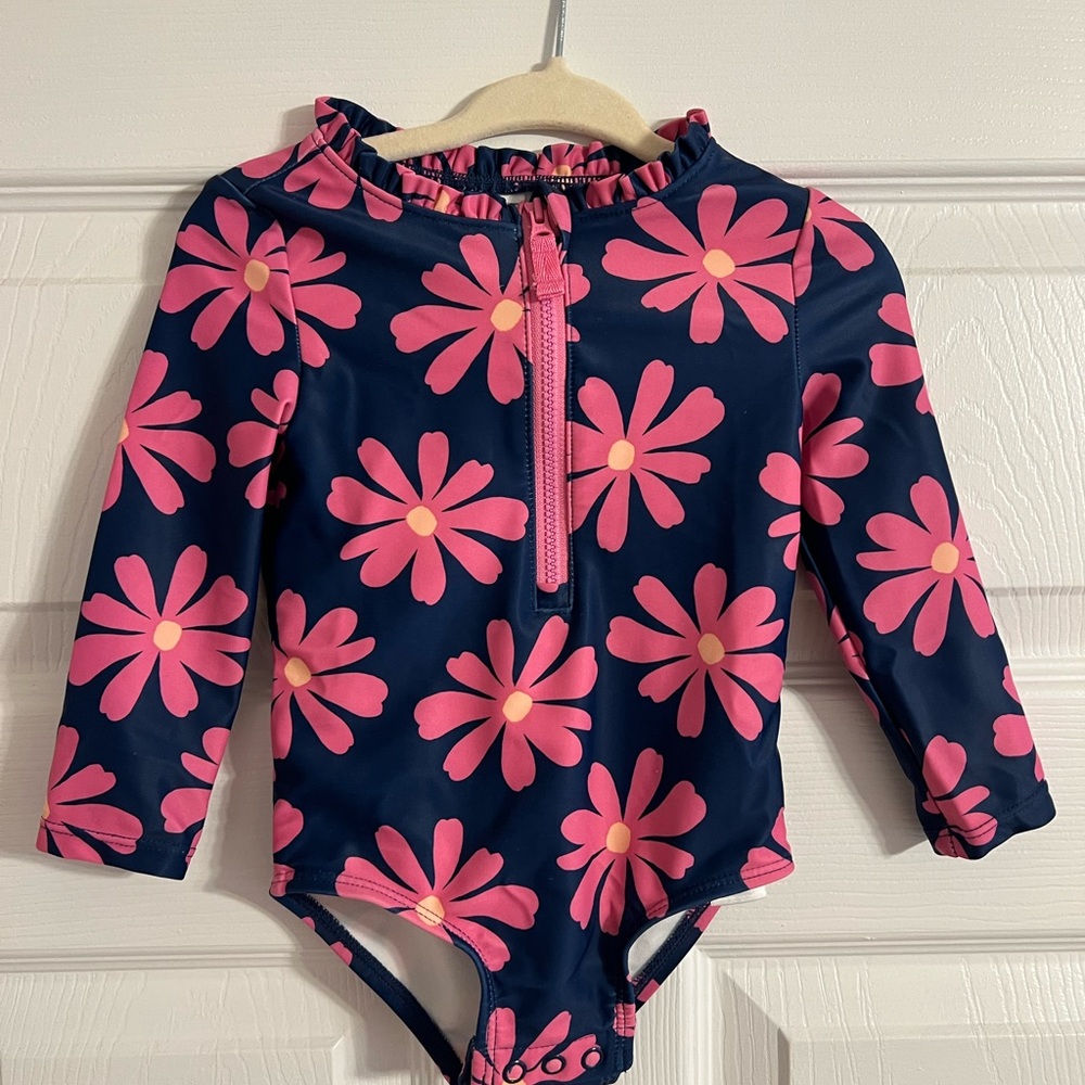 Carter's Navy and Pink Floral Kids swimsuit